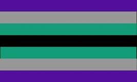 Proposed Flag for Aegosexual colors top to bottom: purple, grey, green, black, green, grey, purple